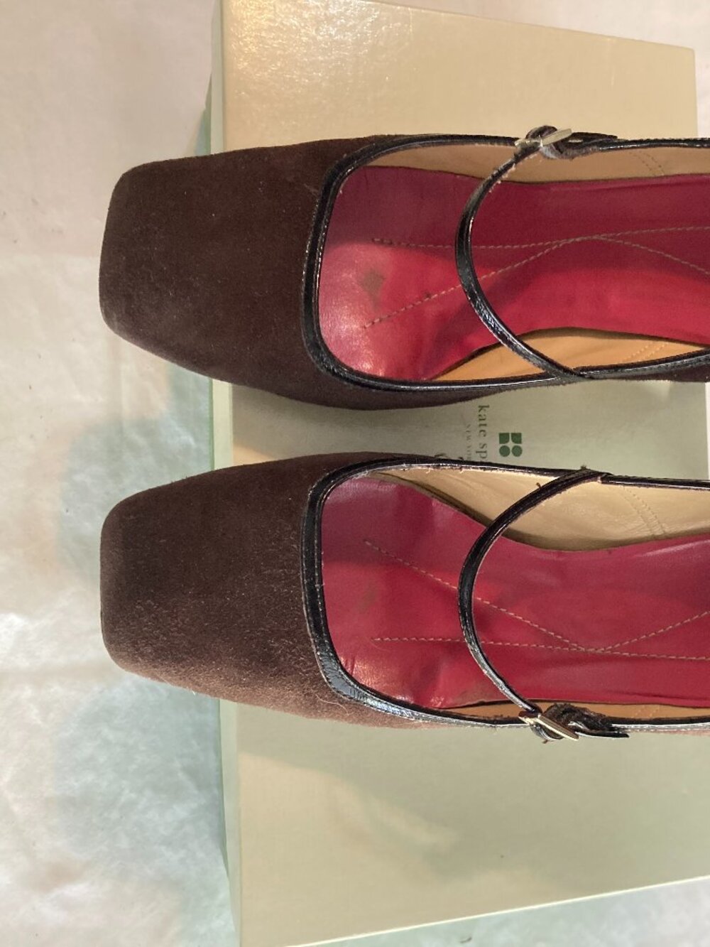 Kate Spade - Trilby Heel - Elegant Chocolate Suede Mary Jane Heels Size 7.5M - Picture 3 of 12
